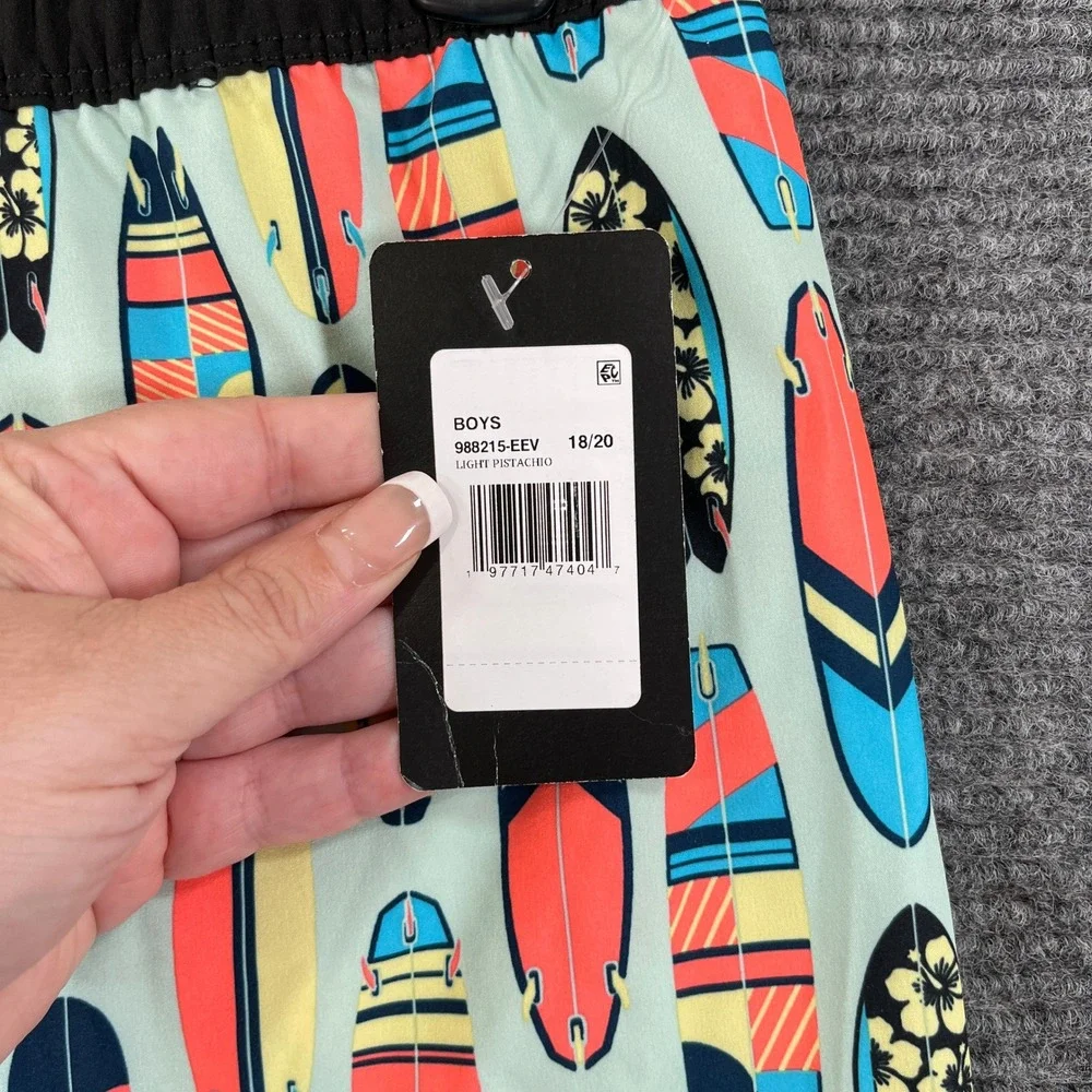Hurley Board Shorts Boys XXL Surfboard Print Drawstring Swim Trunks Beachwear